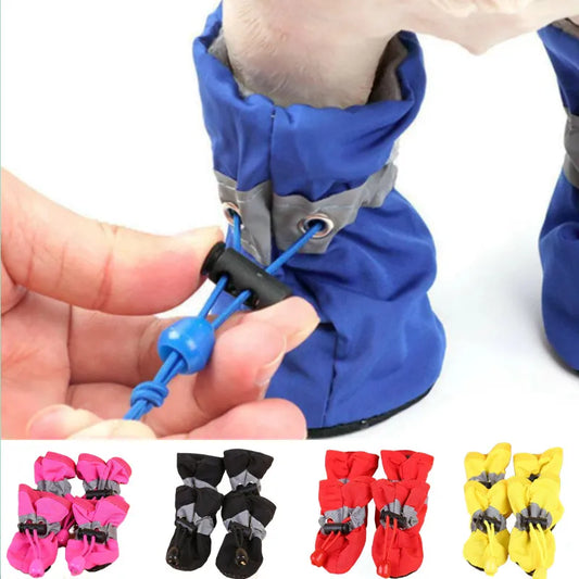4pcs/set Waterproof Pet Dog Shoes